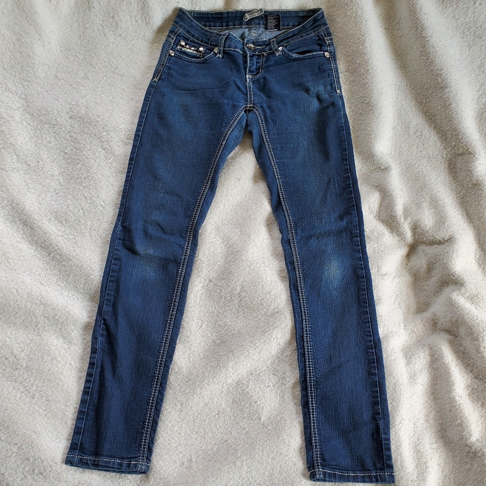 Soundgirl Mid Rise Straight Leg Jeans, Sz 5
